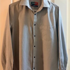 Peter England Black and White Checkered Shirt, 40cm